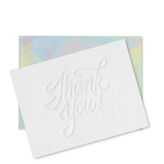 Holographic Thank You Card Set